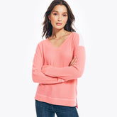 Nautica Women's Long-Sleeve V-Neck Thermal Sugar Coral