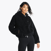 Nautica Women's Sherpa Pullover Hoodie True Black