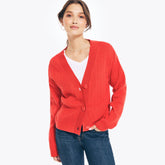 Nautica Women's Cable-Knit Cardigan Tomales Red
