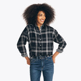 Nautica Women's Plaid Shirt True Black