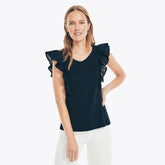 Nautica Women's Eyelet Top True Black