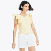 Nautica Women's Eyelet Top Soft Yellow