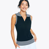 Nautica Women's Sustainably Crafted Sweater Polo True Black