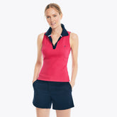 Nautica Women's Sleeveless Polo Sailor Red