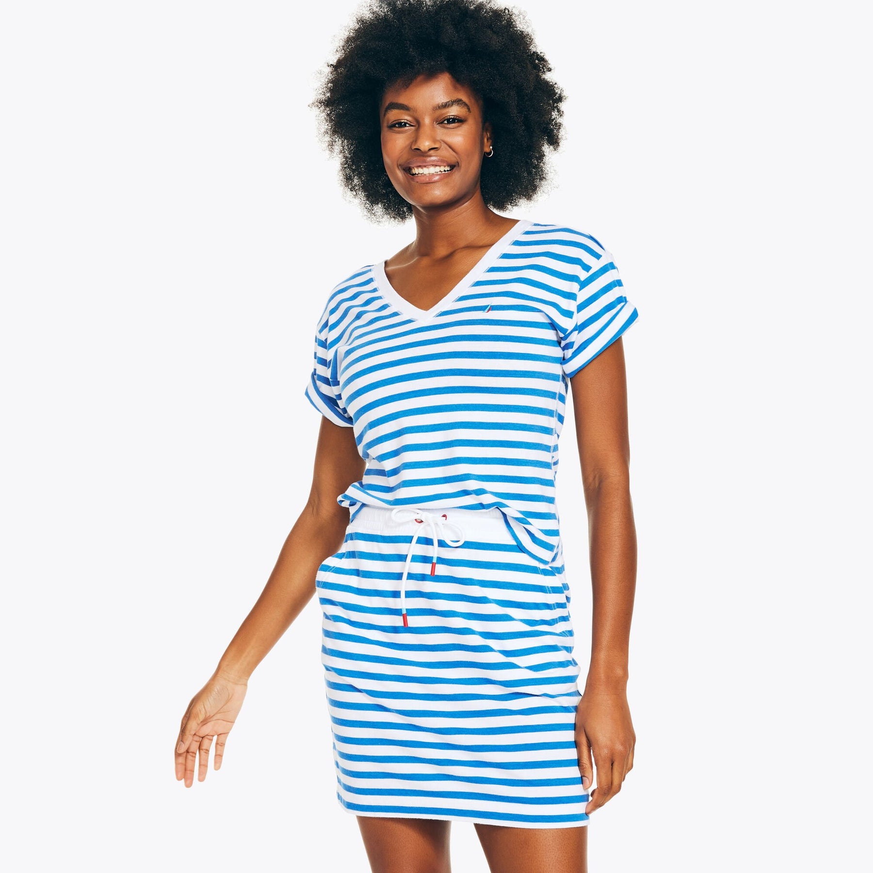 Nautica Women's Sustainably Crafted Striped Skirt Star Sapphire