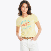 Nautica Women's Sustainably Crafted Ocean Club Graphic T-Shirt French Vanilla