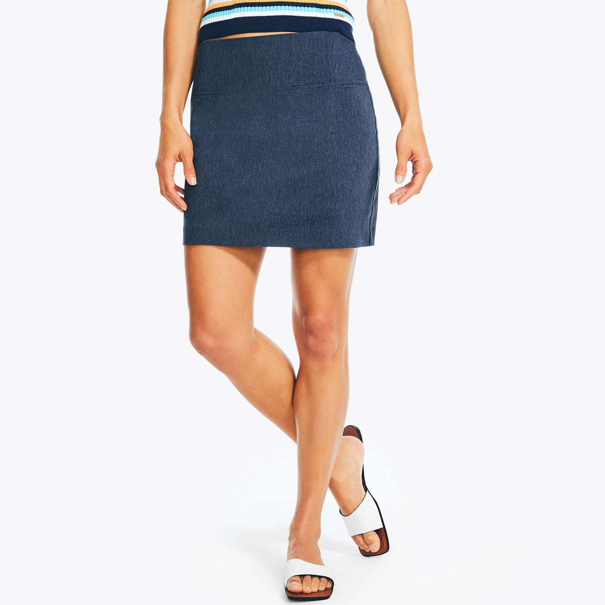 Nautica Women's Pull-On Denim Skort Medium Wash