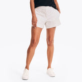 Nautica Women's 4" Pinstripe Dot Stretch-Twill Short Bright White