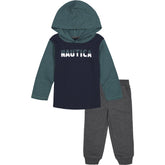 Nautica Infant Boys' Thermal Hoodie 2Pc Jogger Set (12M-24M) Navy