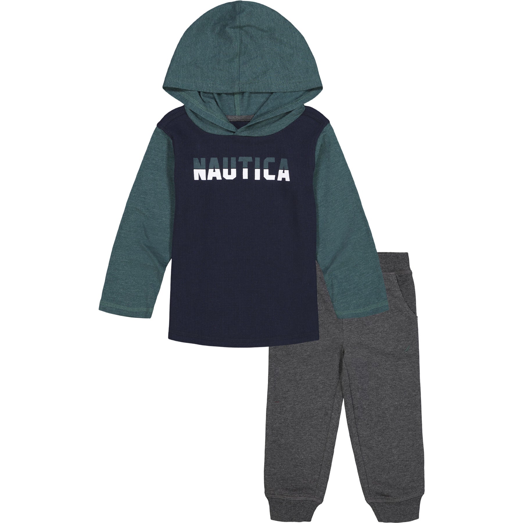 Nautica Infant Boys' Thermal Hoodie 2Pc Jogger Set (12M-24M) Navy