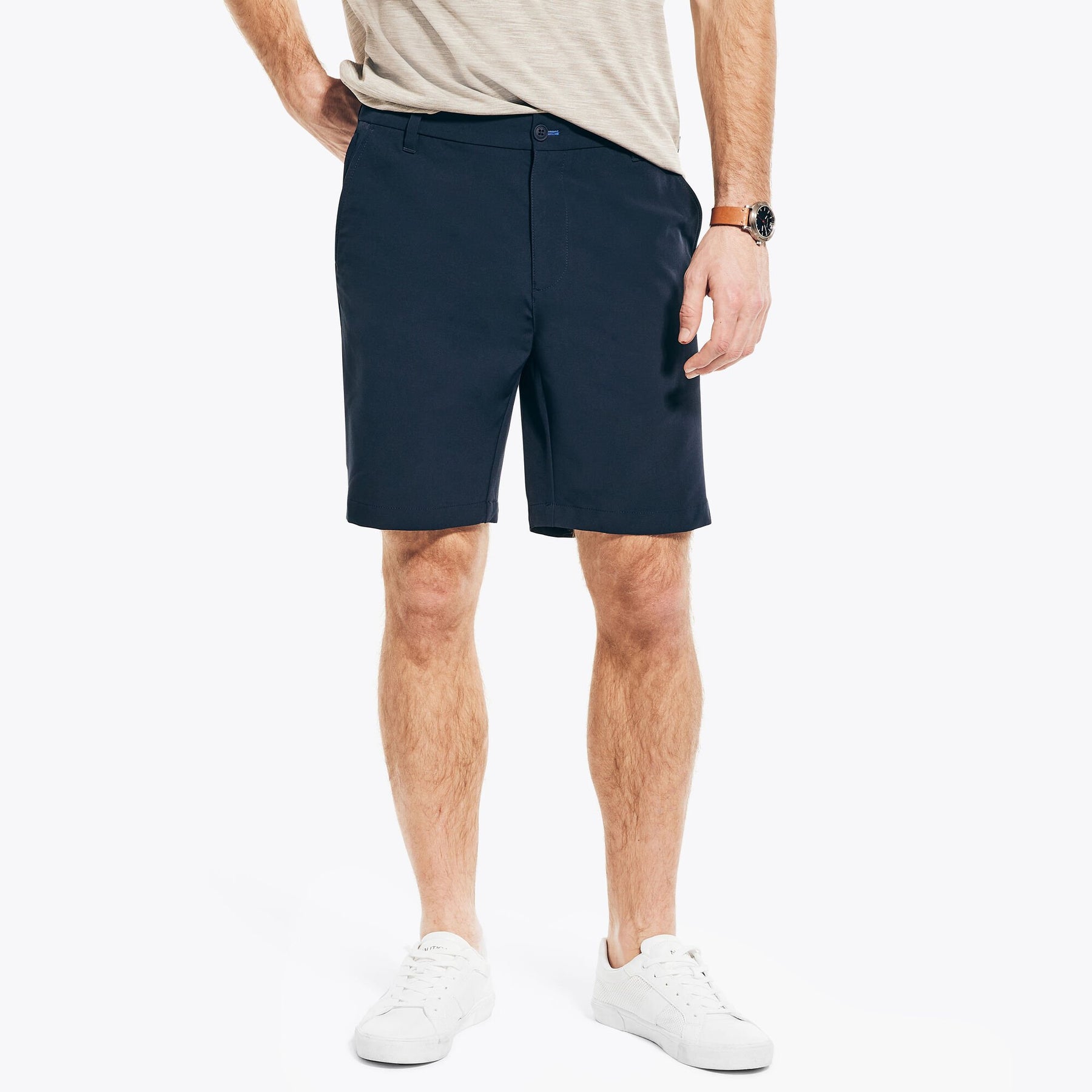 Nautica Men's Navtech 8.5" Slim Fit Flat-Front Short Navy