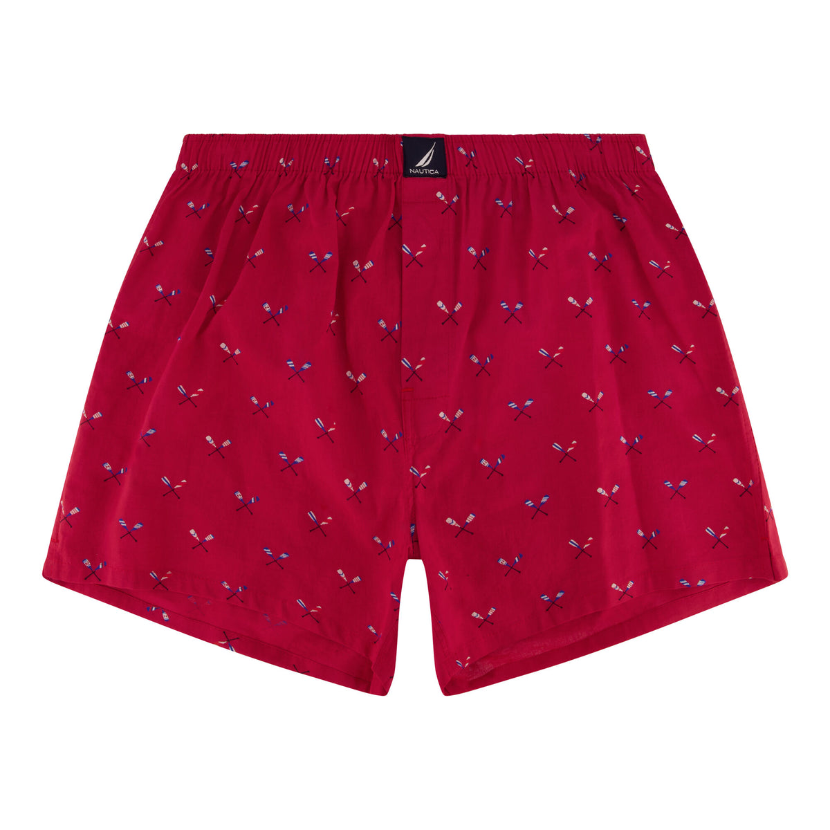 Nautica Men's Oar Print Woven Boxer Nautica Red/Orange
