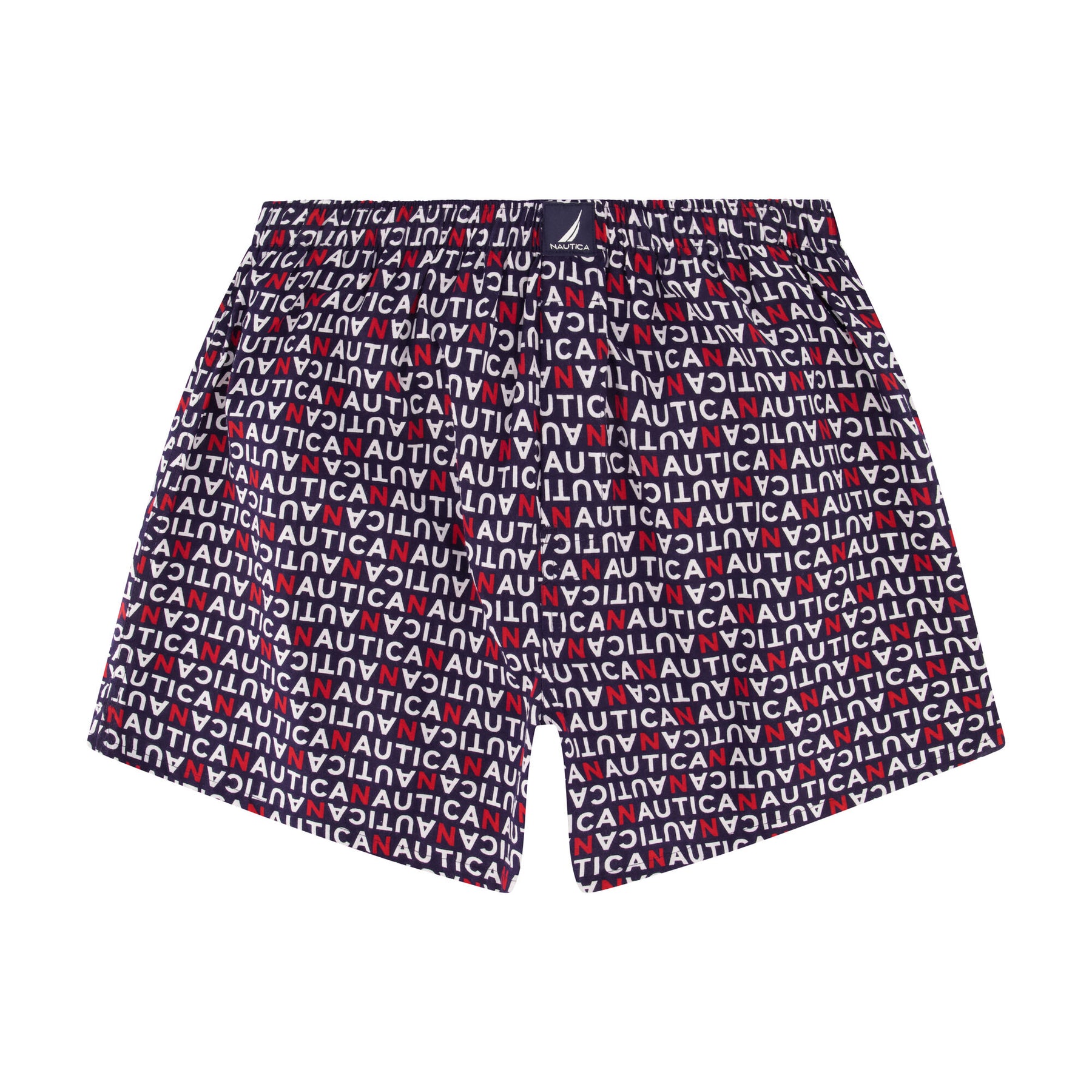 Nautica Men's Logo Print Woven Boxer Delphinium Blue
