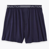 Nautica Men's Logo Waist Knit Boxers Peacoat