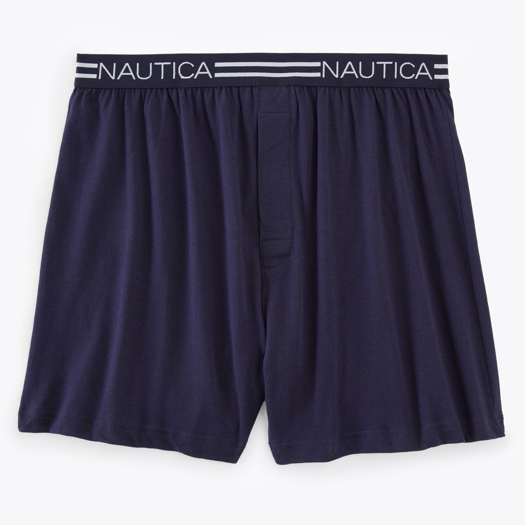 Nautica Men's Logo Waist Knit Boxers Peacoat