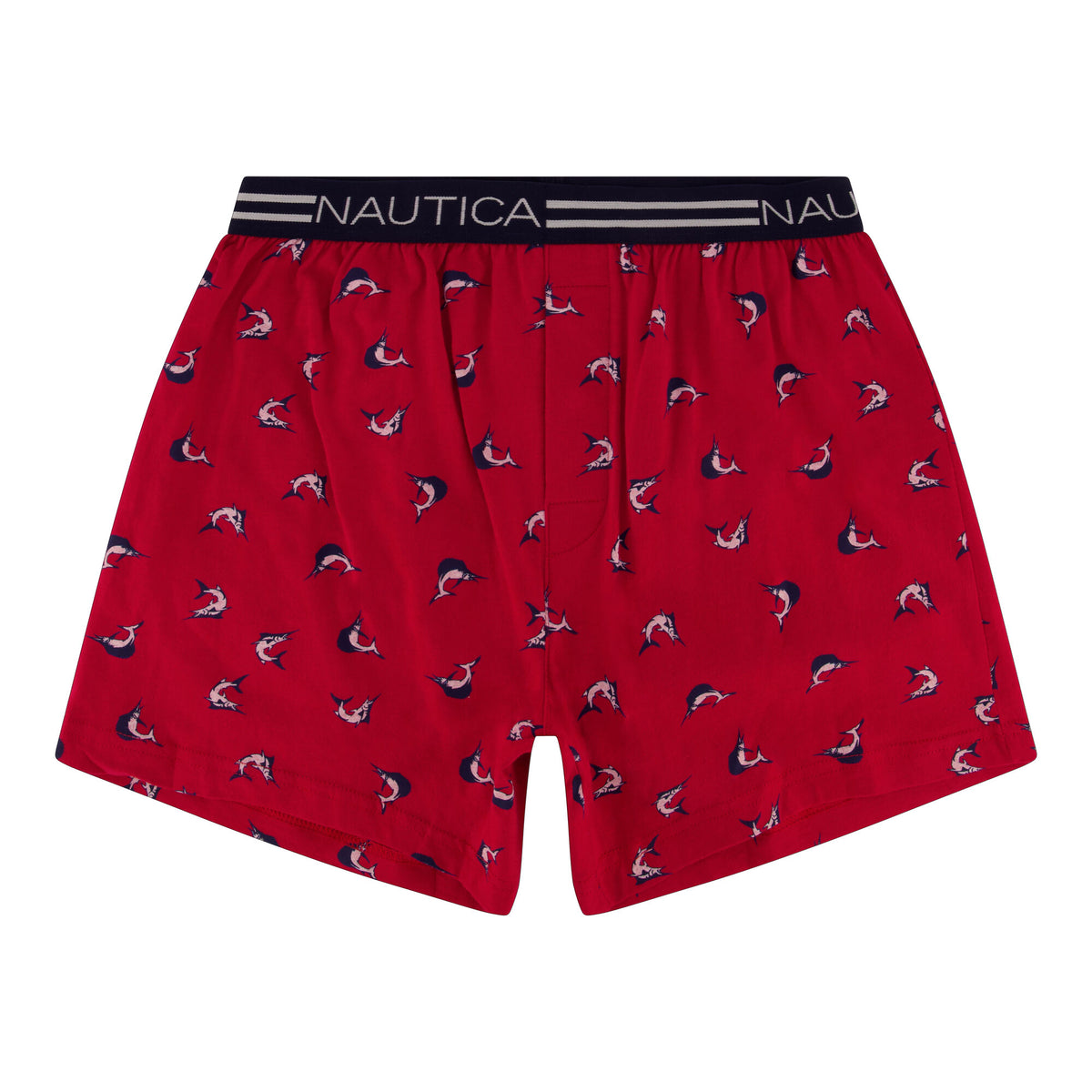Nautica Men's Stretch Sail Print Knit Boxers Dark Acacia