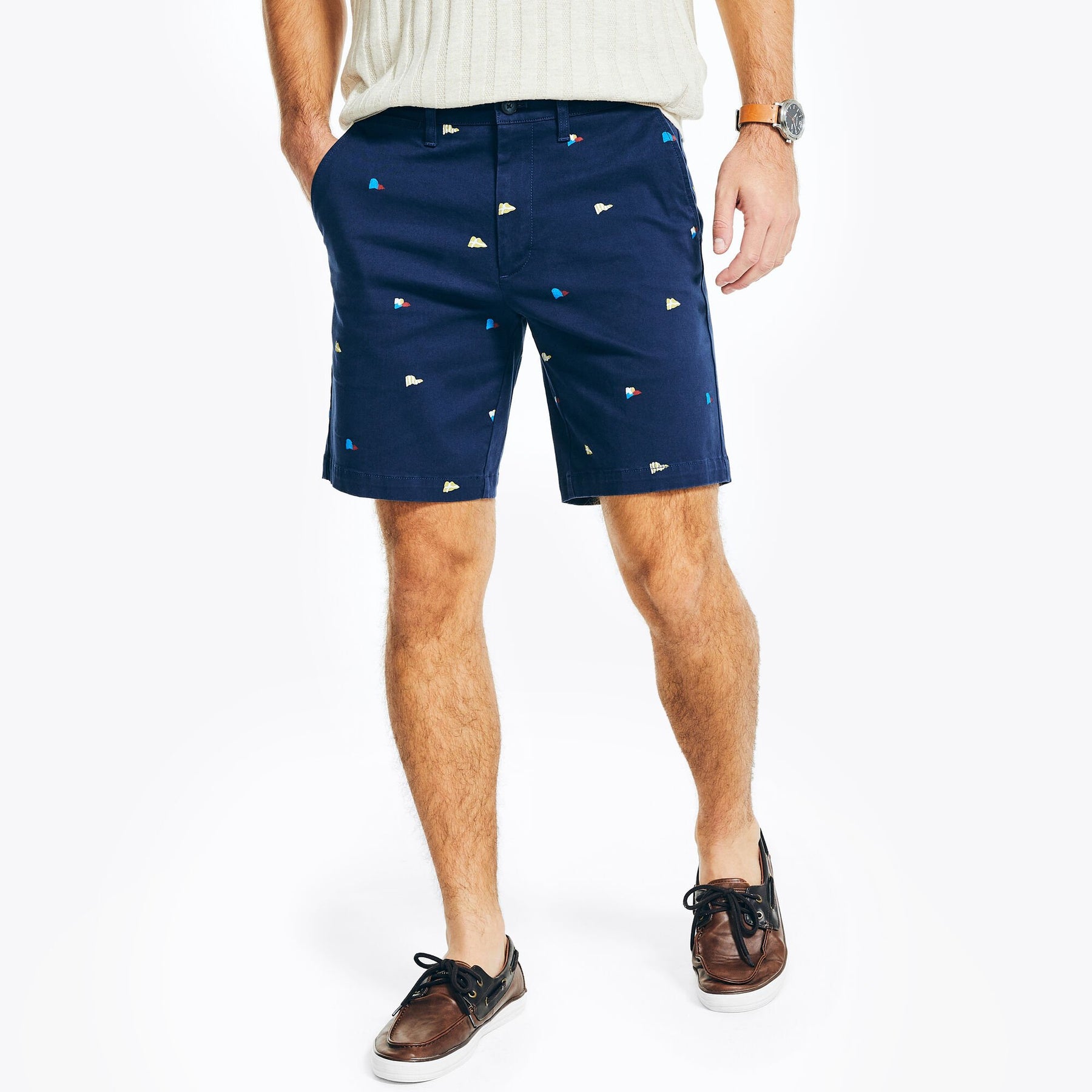 Nautica Men's 8.5" Printed Deck Short Lapis Blue