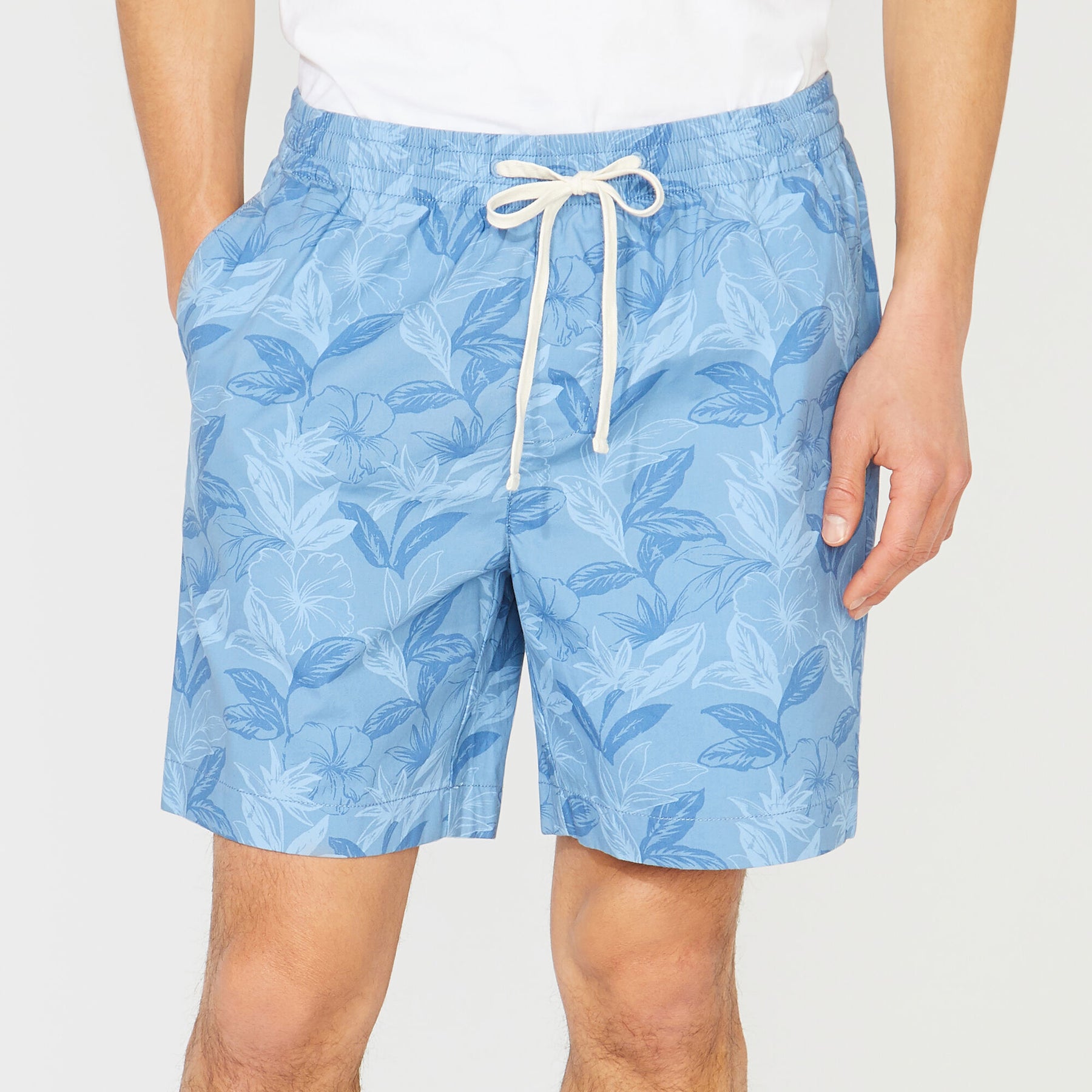 Nautica Men's Big & Tall Floral Print Short Riviera Blue
