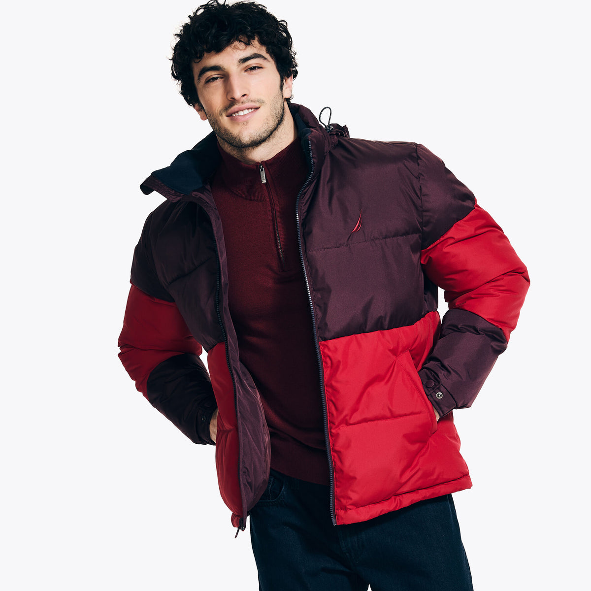 Nautica Men's Tempasphere Puffer Jacket Rio Red