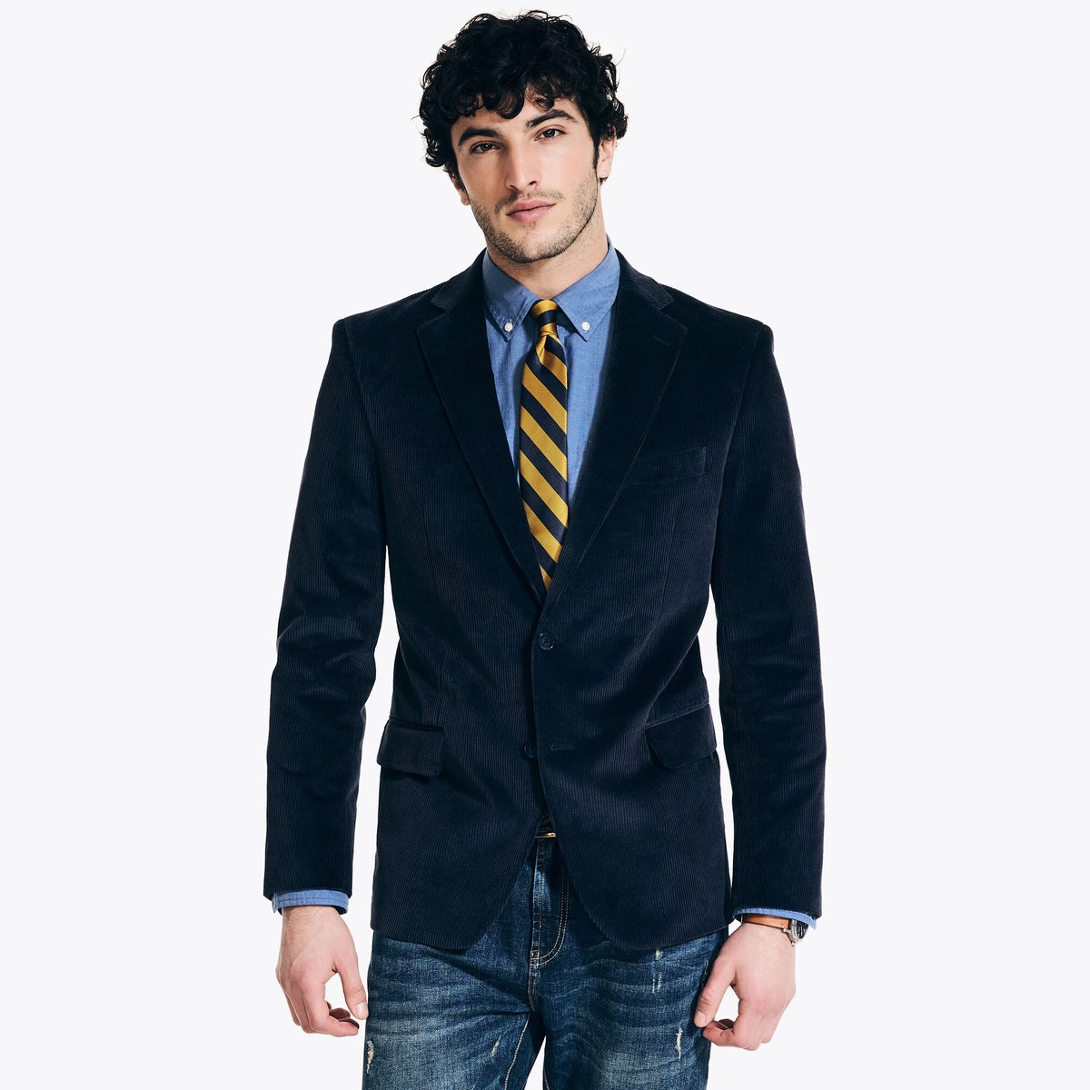 Nautica Men's Corduroy Blazer Navy