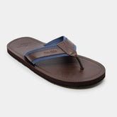 Nautica Men's Logo Embossed Thong Sandals Brown Stone