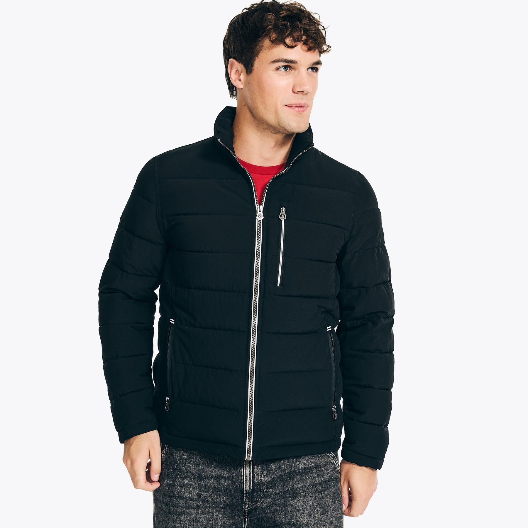 Nautica Men's Sustainably Crafted Full-Zip Jacket True Black