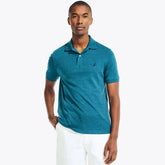 Nautica Men's Classic Fit Interlock Polo Chrome Blue