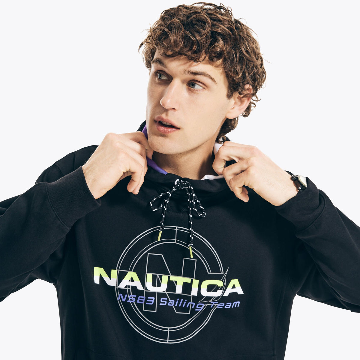 Nautica Men's Competition Sailing Team Pullover Hoodie True Black