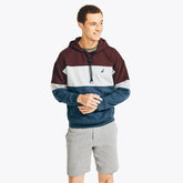 Nautica Men's Sustainably Crafted Colorblock Hoodie Rio Red