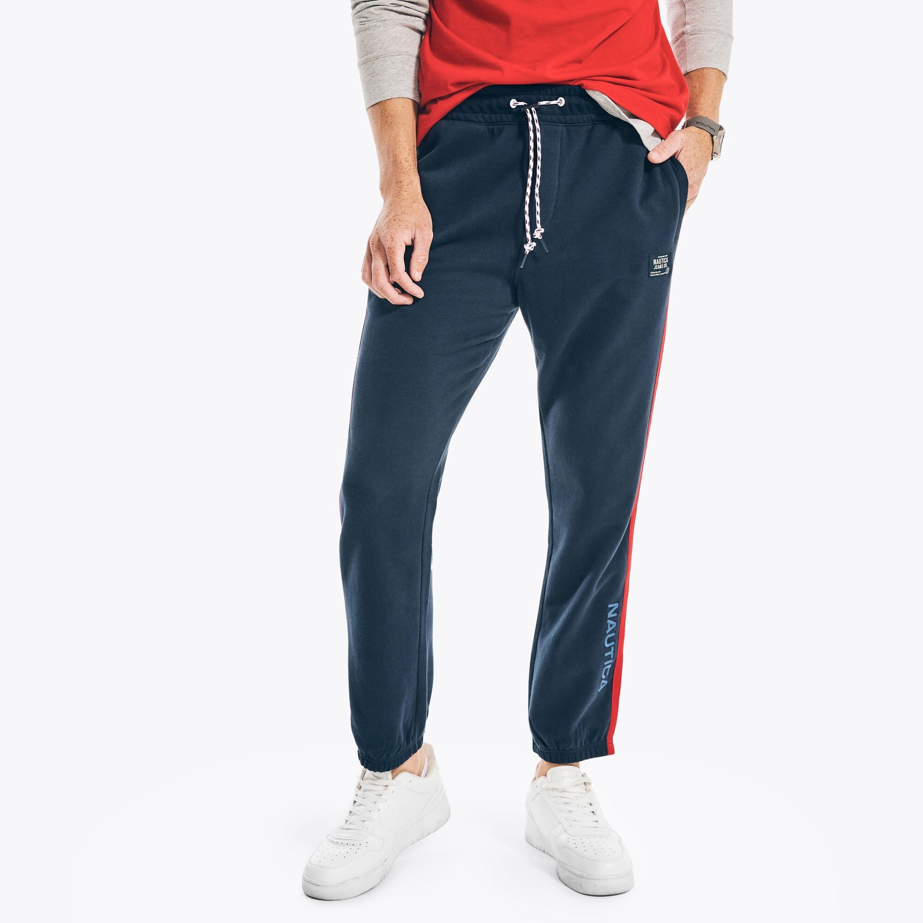 Nautica Men's Sustainably Crafted Colorblock Jogger Navy