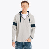 Nautica Men's Sustainably Crafted Rugby Pullover Hoodie Grey Heather