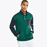 Nautica Men's Competition Sustainably Crafted Mock-Neck Sweatshirt Cosmic Fern