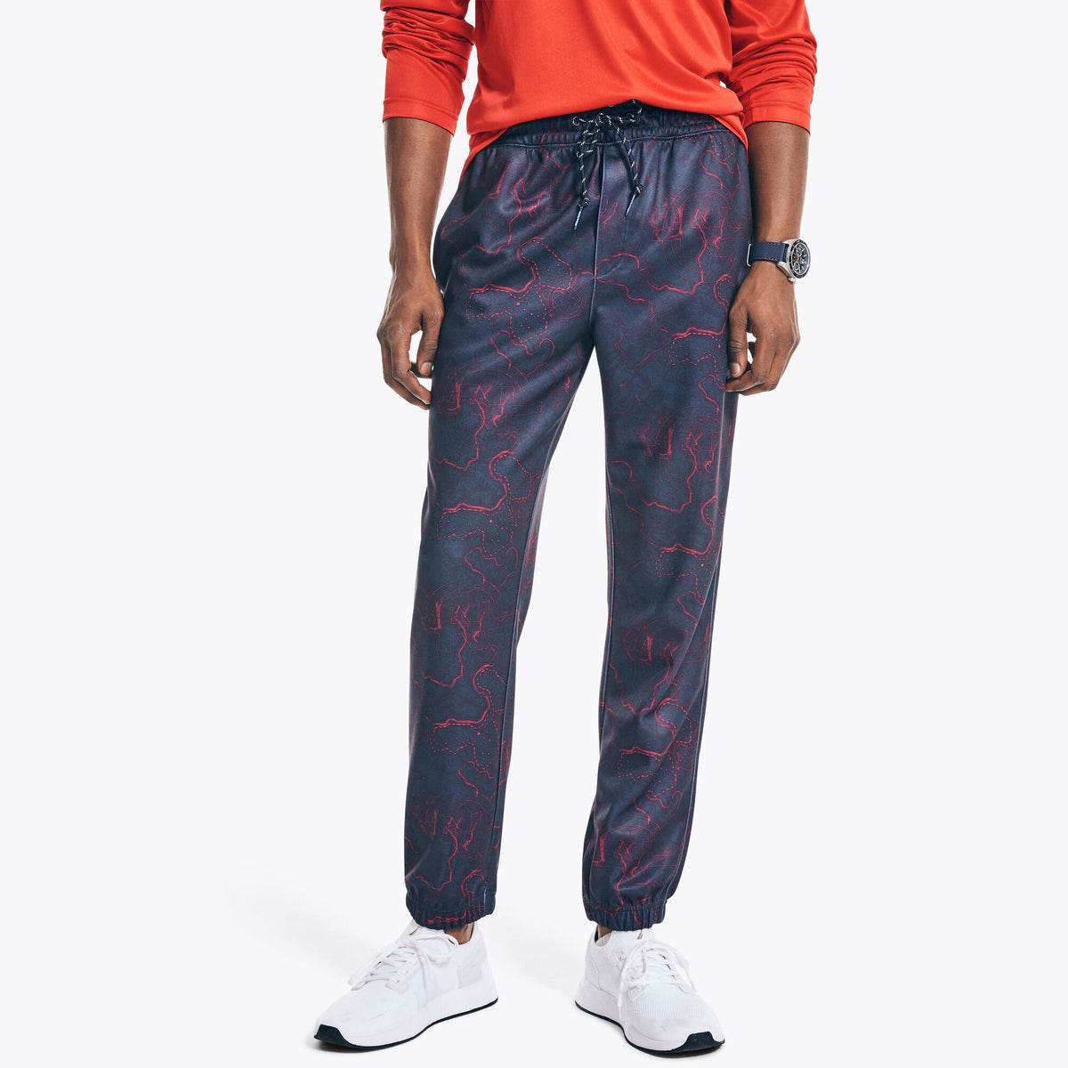 Nautica Men's Competition Sustainably Crafted Printed Jogger Navy