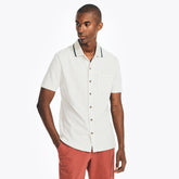Nautica Men's Sustainably Crafted Pocket Shirt Oatmeal Heather