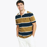 Nautica Men's Classic Fit Rugby Striped Polo Oxide