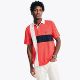 Nautica Men's Sustainably Crafted Classic Fit Rugby Polo Reckoning Red