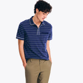 Nautica Men's Sustainably Crafted Striped Polo Blue Depths