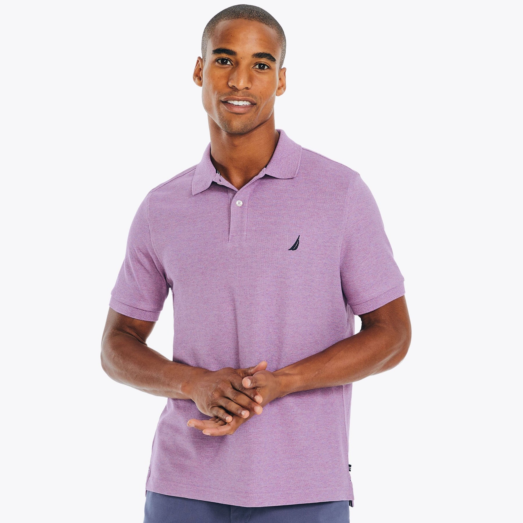 Nautica Men's Sustainably Crafted Classic Fit Deck Polo Grapevine Heather