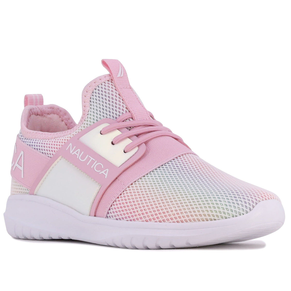 Nautica Girls Logo Lace Up Sneaker Pale Blue