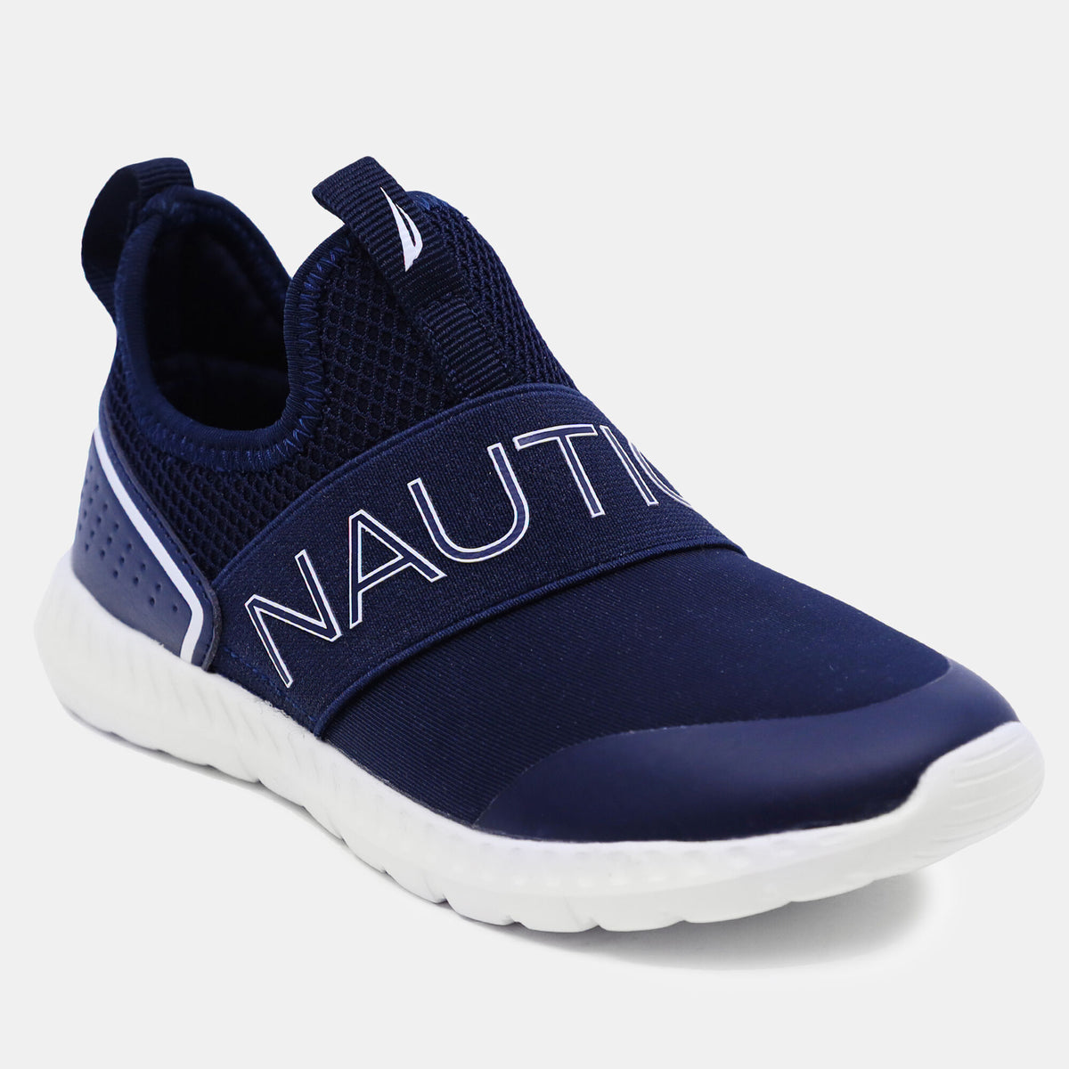 Nautica Boys' Logo Strap Slip-On Sneaker Ice Blue