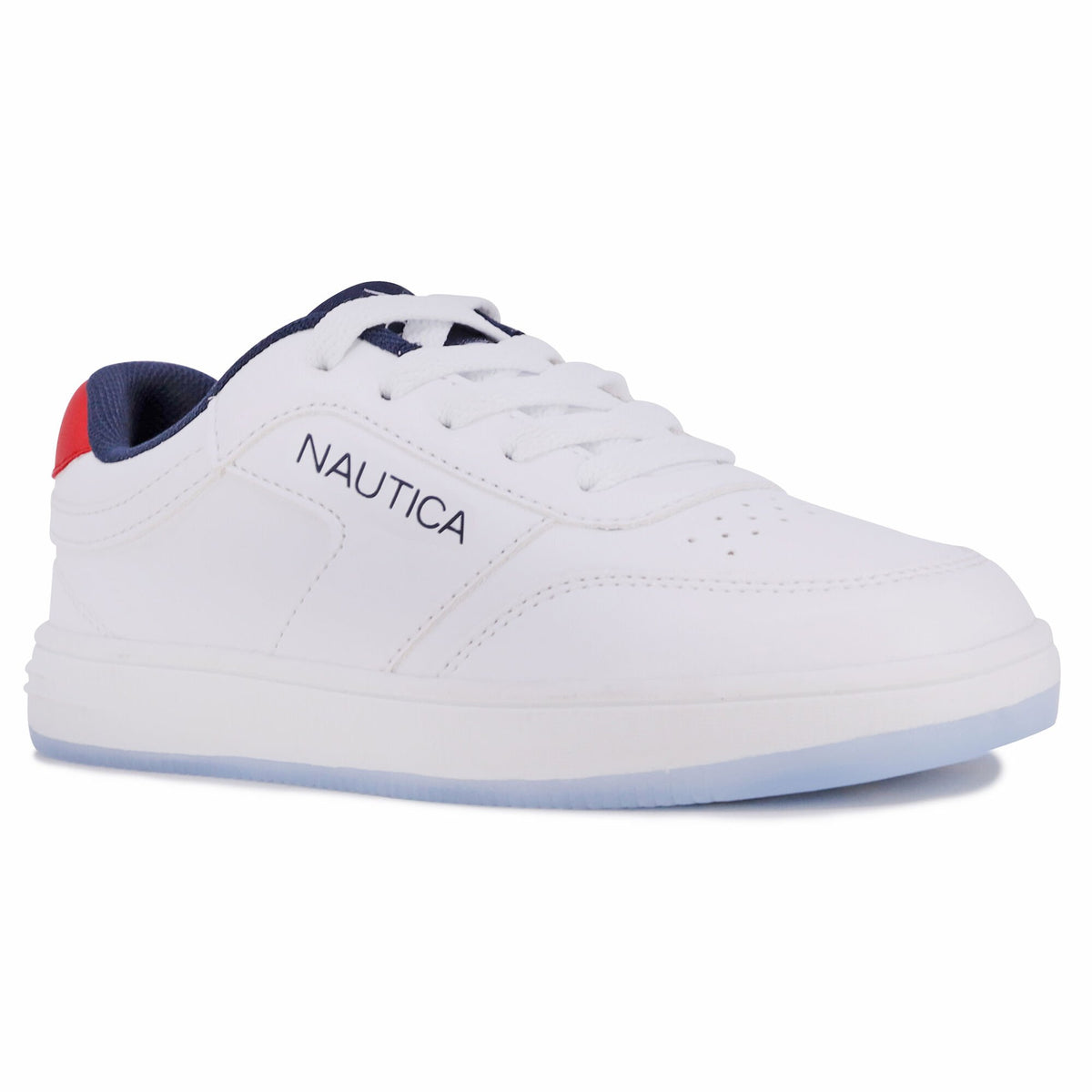 Nautica Boys' Logo Lace-Up Sneaker White