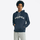 Nautica Men's Pullover Logo Hoodie Navy