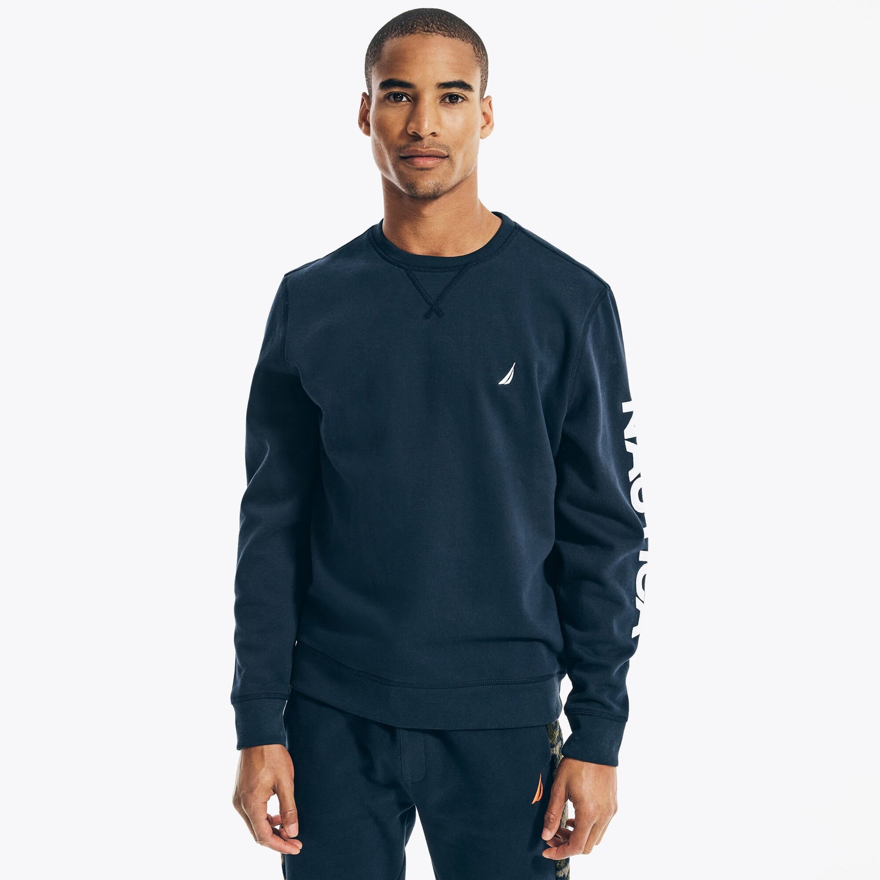 Nautica Men's Logo Crewneck Sweatshirt Navy