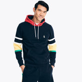 Nautica Men's Colorblock Logo Fleece Hoodie Navy