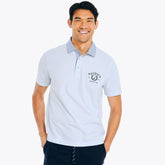 Nautica Men's Classic Fit Oxford Polo Crystal Bay Blue