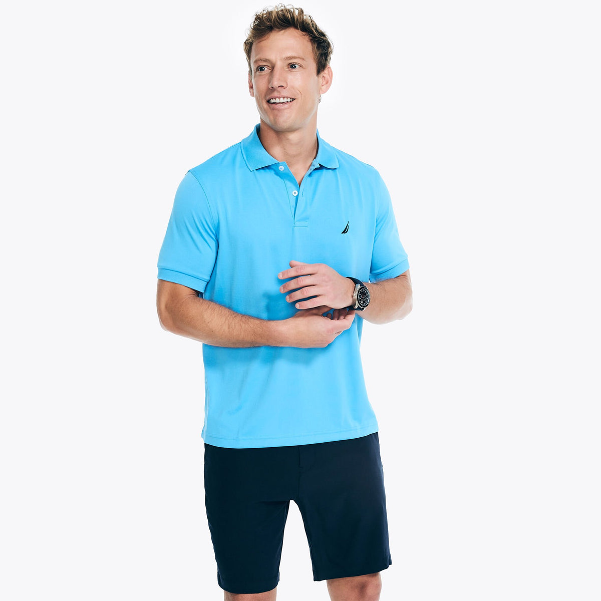 Nautica Men's Navtech Classic Fit Performance Polo Majolica