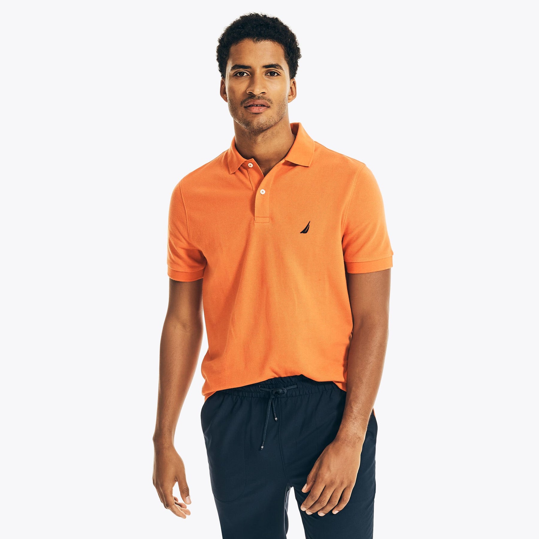 Nautica Men's Classic Fit Deck Polo Fleet Orange