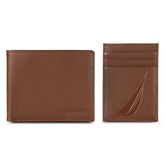 Nautica Men's Logo Wallet Gift Set Raw Umber