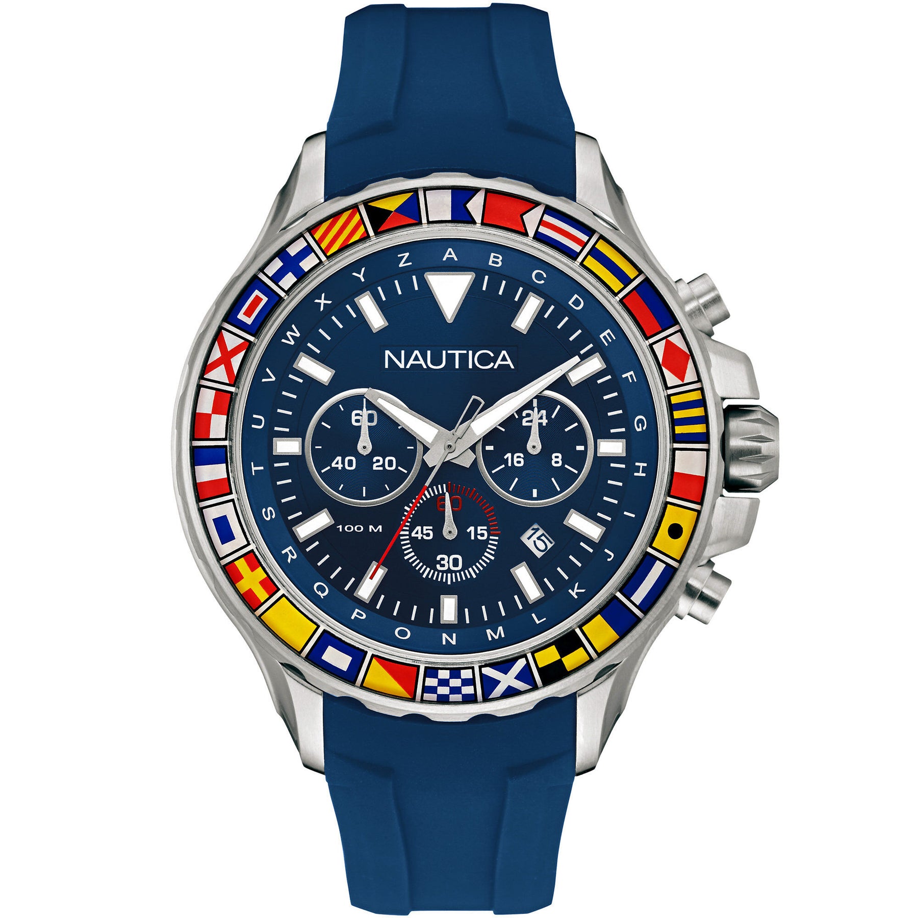 Nautica Nst 1000 Chronograph Sport Watch - Blue Multi