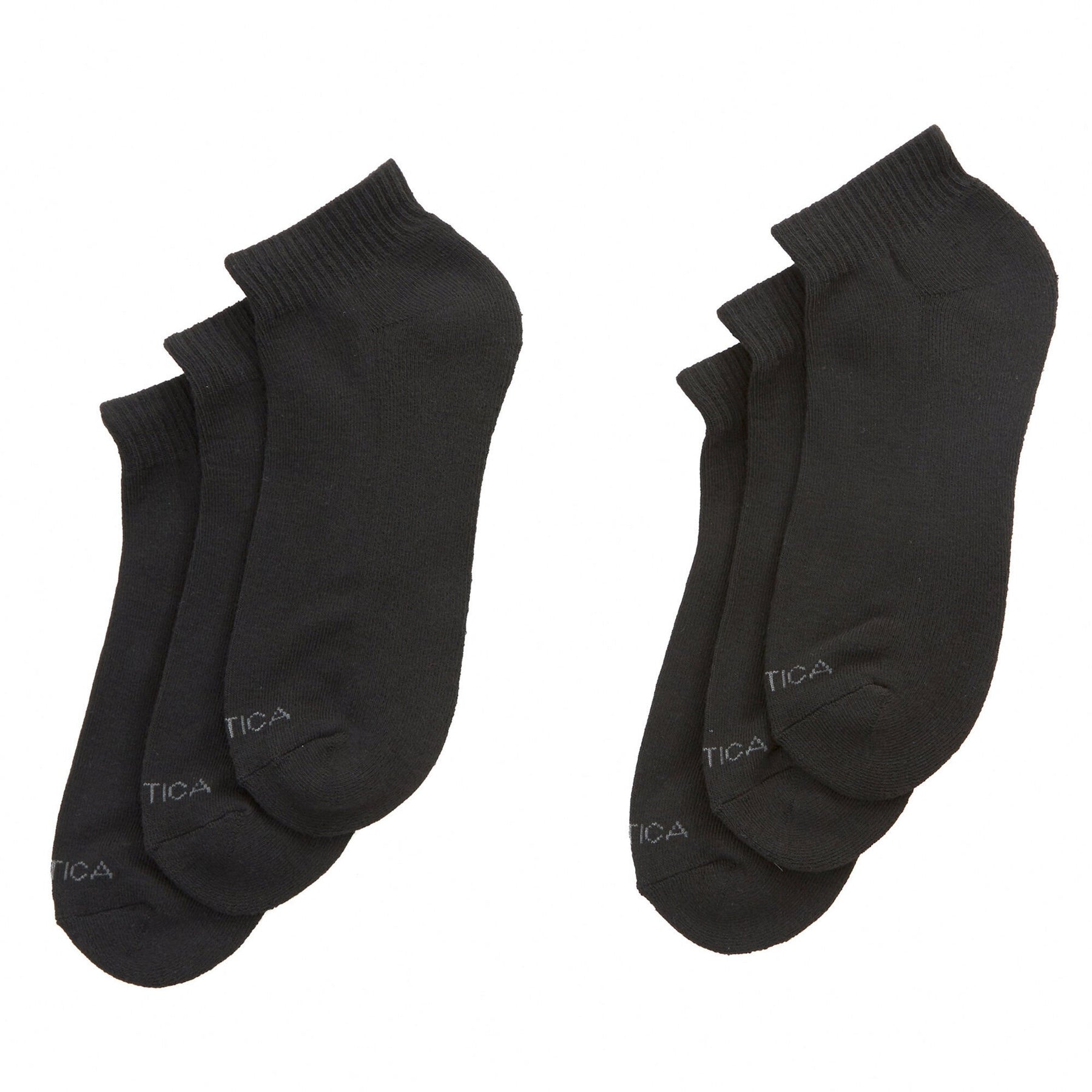 Nautica Men's Athletic Core Quarter Socks Black